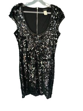 Black Sequin Mini Dress